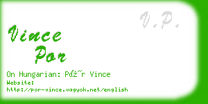 vince por business card